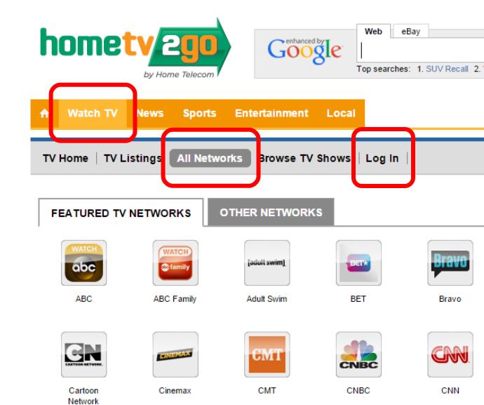 Step 2: HomeTV2Go.com is your one-stop-shop for news, local events and Video programming! You will find a list of Video programming available if you click on "Watch TV" then "All Networks".