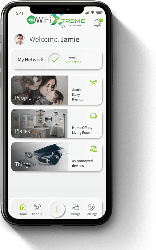 phone displaying mywifi xtreme application