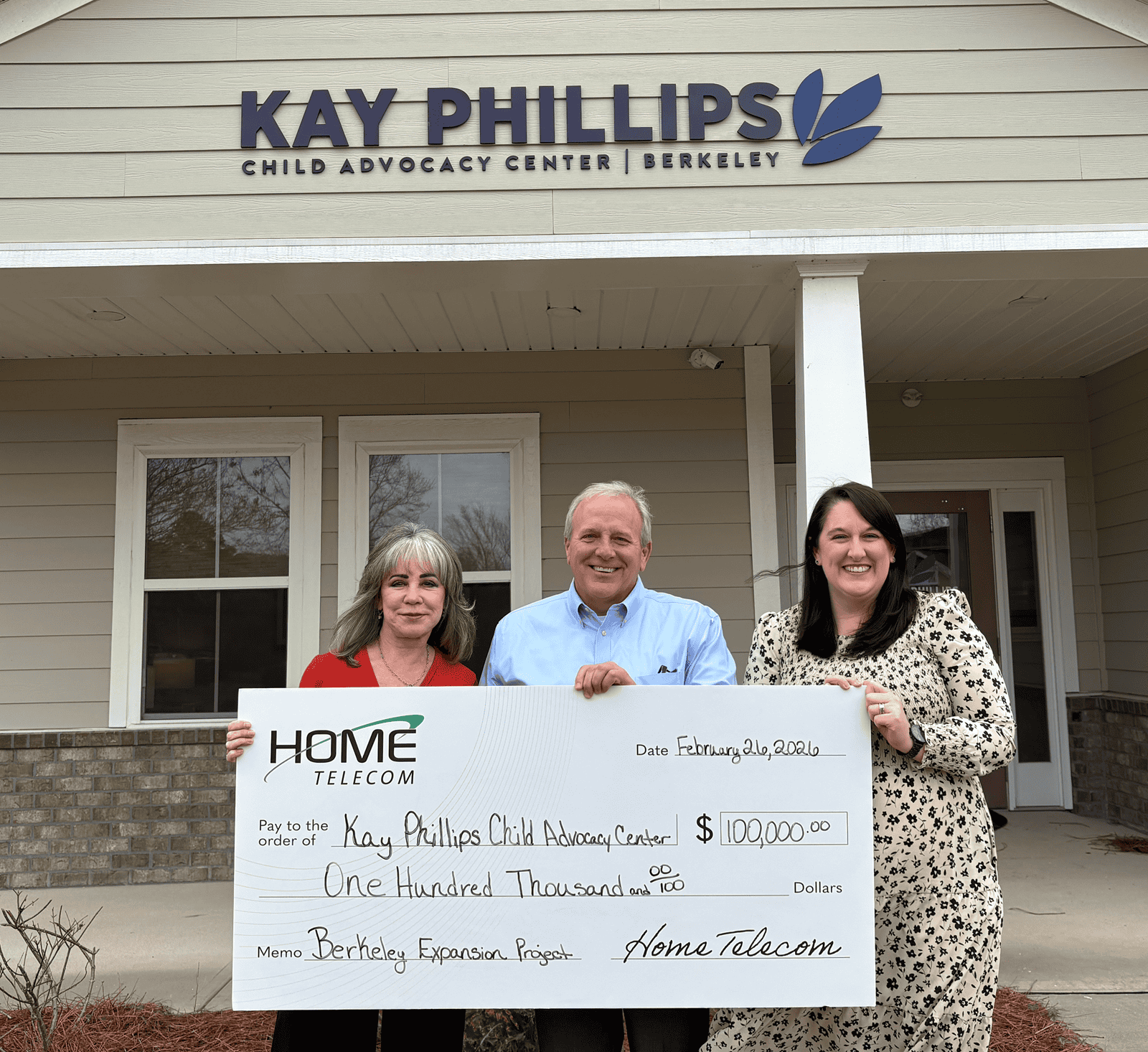 Home Telecom Makes $200,000 Donation to Kay Phillips Child Advocacy Center’s Berkeley Location Expansion