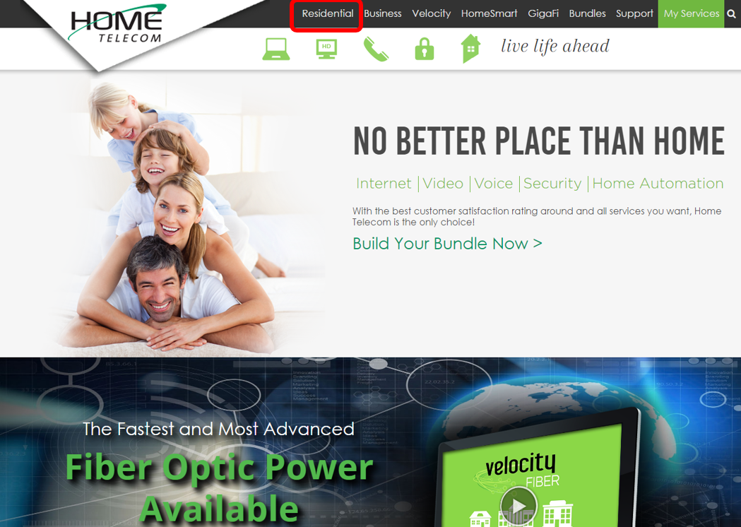 Step 1: Visit HomeSC.com then click the 'Residential' button on the top menu bar. Scroll down and click the 'Register now!' link in the HomeTV2Go section. If you have already registered, click the HomeTV2Go icon to browse all networks available.